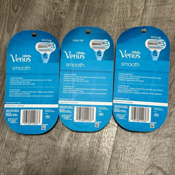 3 Packages Gillette Venus 3 Razor 3 Cartridges Procter & Gamble P&G Smooth Shave - Picture 4 of 6
